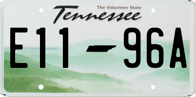TN license plate E1196A