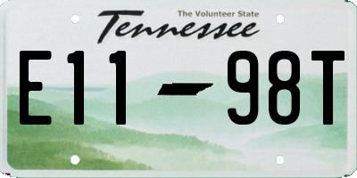TN license plate E1198T