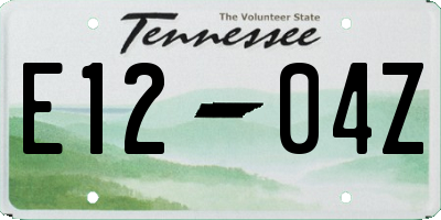 TN license plate E1204Z