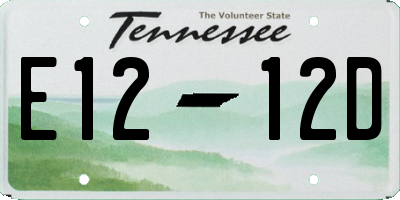TN license plate E1212D