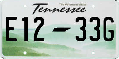 TN license plate E1233G