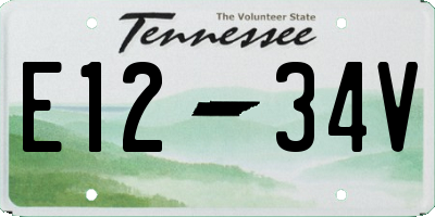 TN license plate E1234V