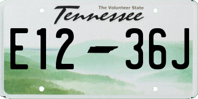 TN license plate E1236J