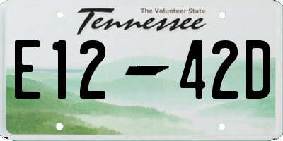 TN license plate E1242D