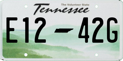 TN license plate E1242G