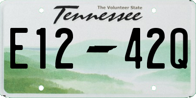 TN license plate E1242Q