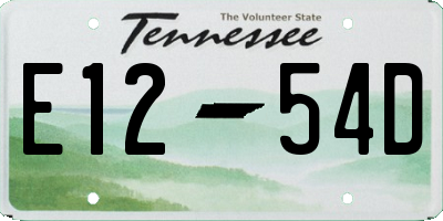 TN license plate E1254D