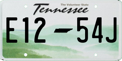 TN license plate E1254J