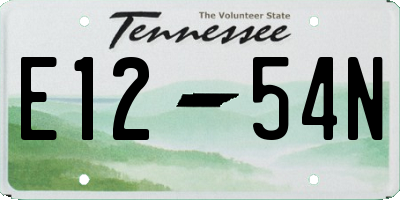 TN license plate E1254N
