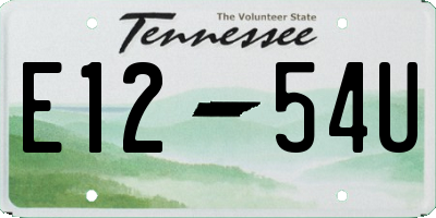 TN license plate E1254U