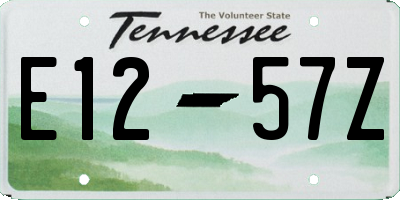 TN license plate E1257Z
