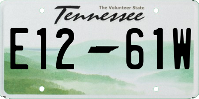 TN license plate E1261W