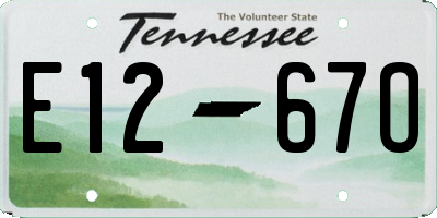 TN license plate E1267O