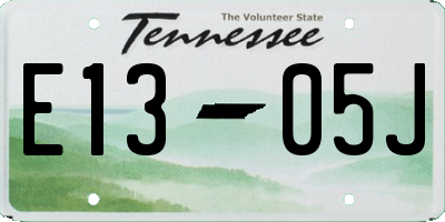 TN license plate E1305J