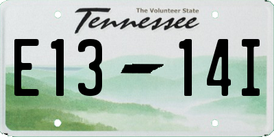 TN license plate E1314I