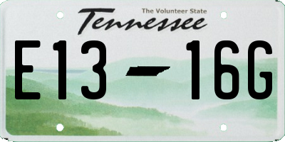 TN license plate E1316G