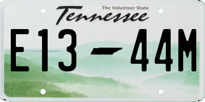 TN license plate E1344M