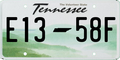 TN license plate E1358F