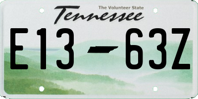 TN license plate E1363Z