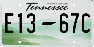 TN license plate E1367C