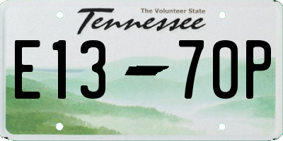 TN license plate E1370P
