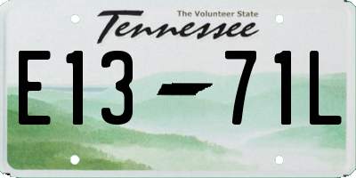 TN license plate E1371L