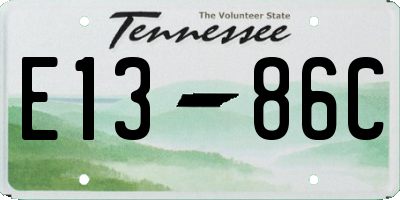 TN license plate E1386C