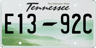 TN license plate E1392C