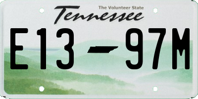 TN license plate E1397M