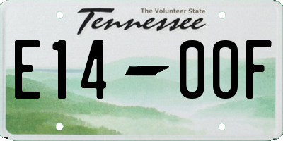 TN license plate E1400F