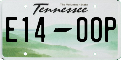 TN license plate E1400P