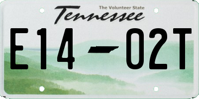 TN license plate E1402T
