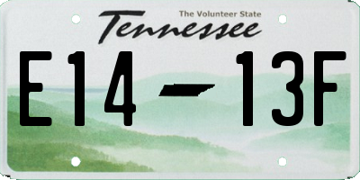 TN license plate E1413F