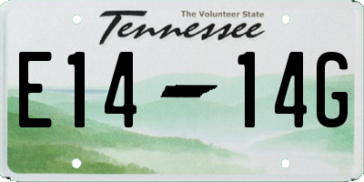 TN license plate E1414G
