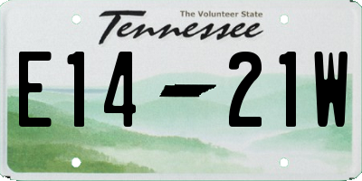 TN license plate E1421W