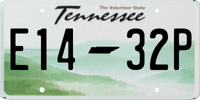 TN license plate E1432P