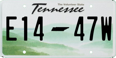 TN license plate E1447W