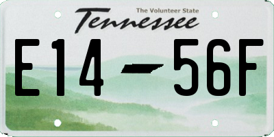 TN license plate E1456F