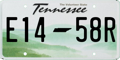 TN license plate E1458R