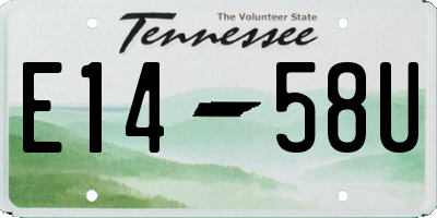 TN license plate E1458U