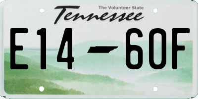 TN license plate E1460F