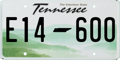 TN license plate E1460O