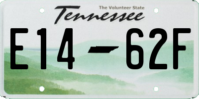 TN license plate E1462F