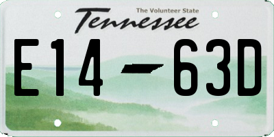 TN license plate E1463D