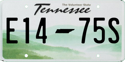 TN license plate E1475S