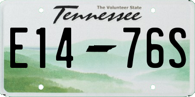 TN license plate E1476S