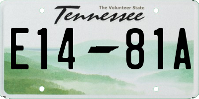 TN license plate E1481A