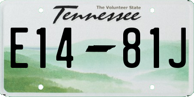 TN license plate E1481J