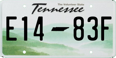 TN license plate E1483F