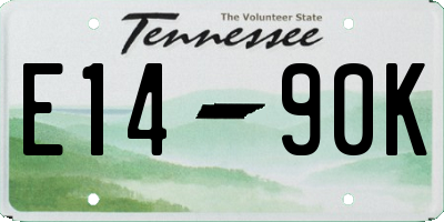 TN license plate E1490K